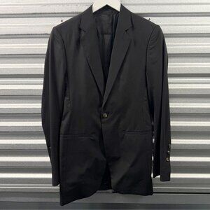 RICK OWENS black wool blend 1-button light jacket